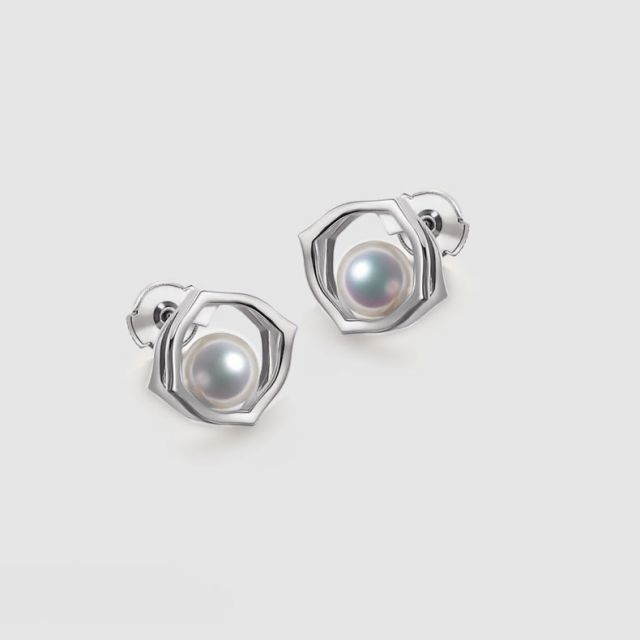 Boucle d oreille perle de culture - Perle Akoya Or blanc - Coco Chanel