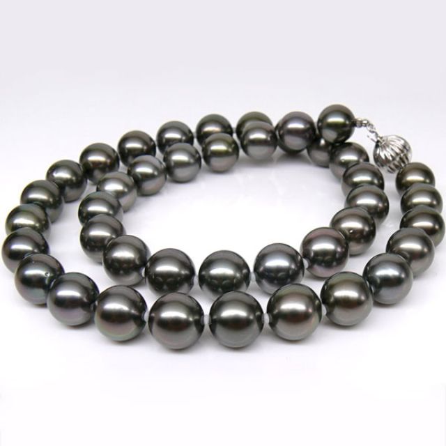 Collier perles de Tahiti noires - Perle de culture Polynésie 9/10mm
