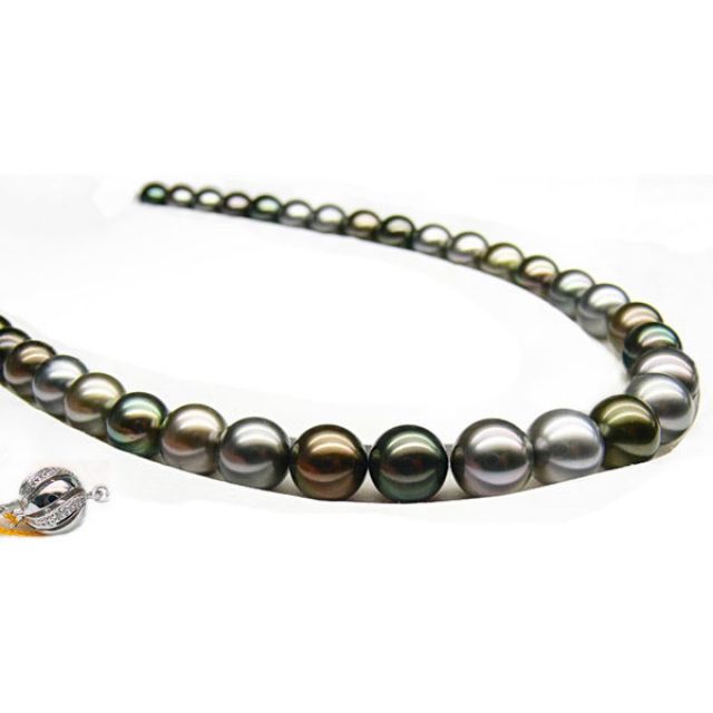 Collier en perle de Tahiti - Perles multicolores - 9/10mm - AAA