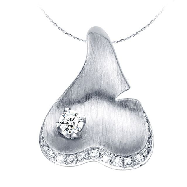 Pendentif nature or blanc fendu - Création joaillière diamants