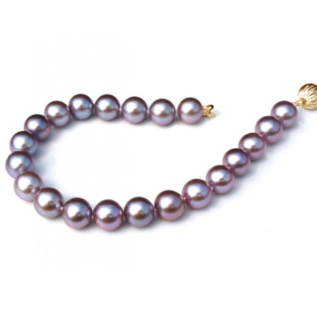 Bracelet Perles de Culture Lavande Eau Douce.  7.5/8mm, AAA