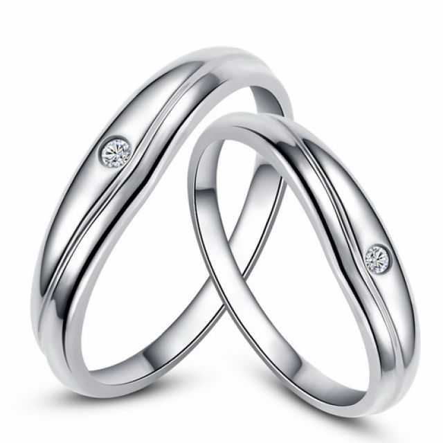 Modèles alliances mariage - Alliances duo classiques - Or blanc, diamants