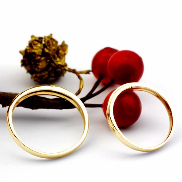 Alliances bijoux mariage - Alliances duo - Or jaune 18cts - Diamants