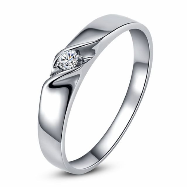 Alliance mariage en or - Alliance Femme - Or blanc 18 carats - Diamant