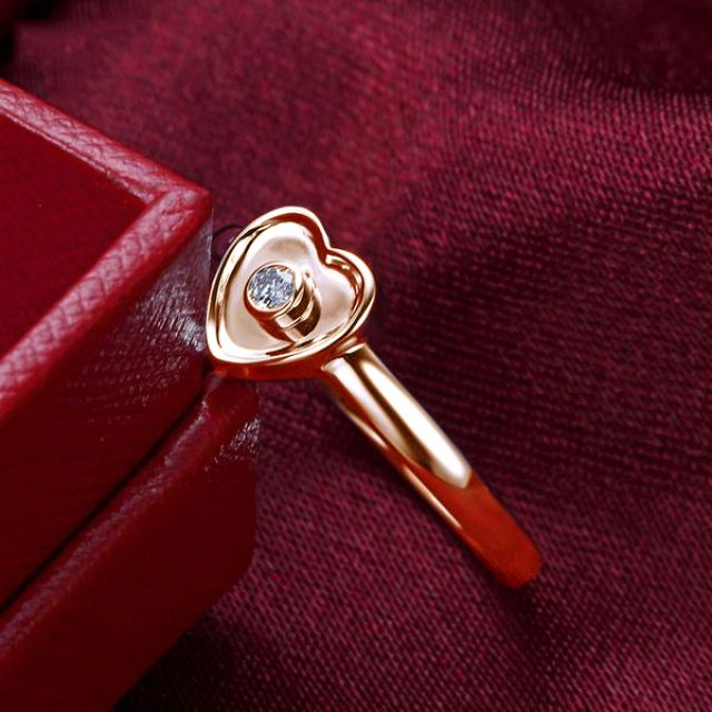 Bague Mon Coeur Pretty - Or Rose & Diamant Serti Clos | Gemperles