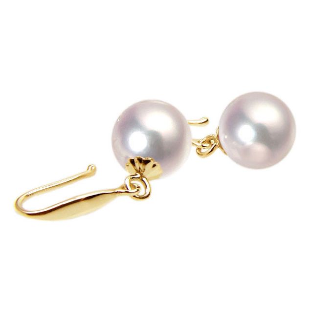 Boucles d'oreilles perles Akoya blanches - 7/7.5mm - GEMME - Or jaune