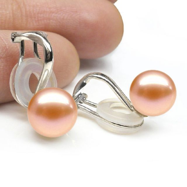 Boucle d oreille clip - Boucle oreille clip or blanc perle