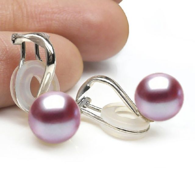 Boucle d oreille clip - Boucle oreille clip or blanc perle