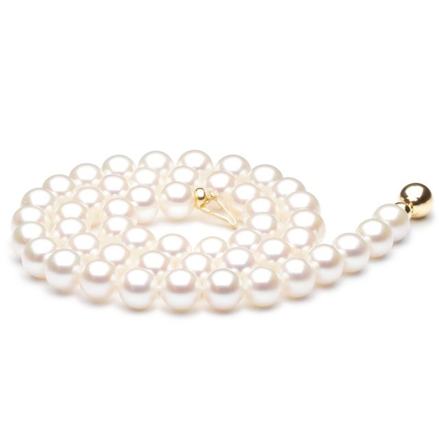 Collier perle mariage - Collier perles de Chine blanches - 7.5/8mm