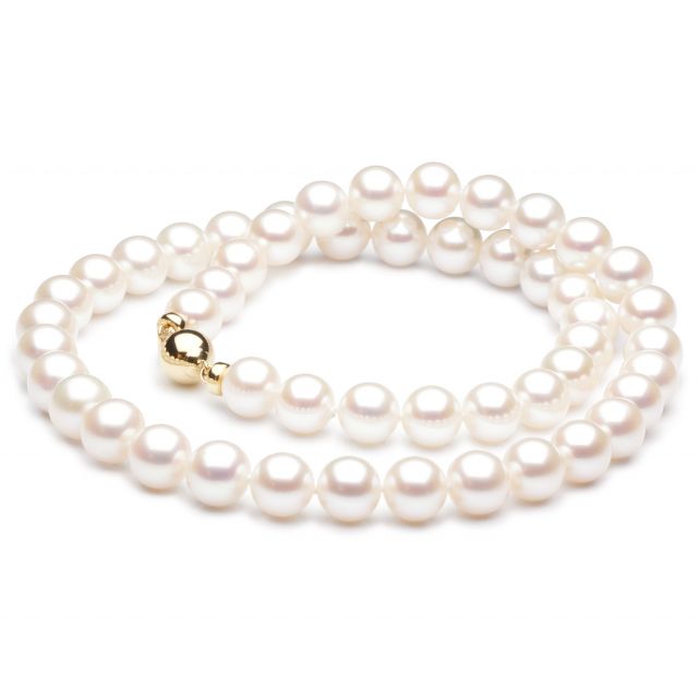 Collier perle mariage - Collier perles de Chine blanches - 7.5/8mm