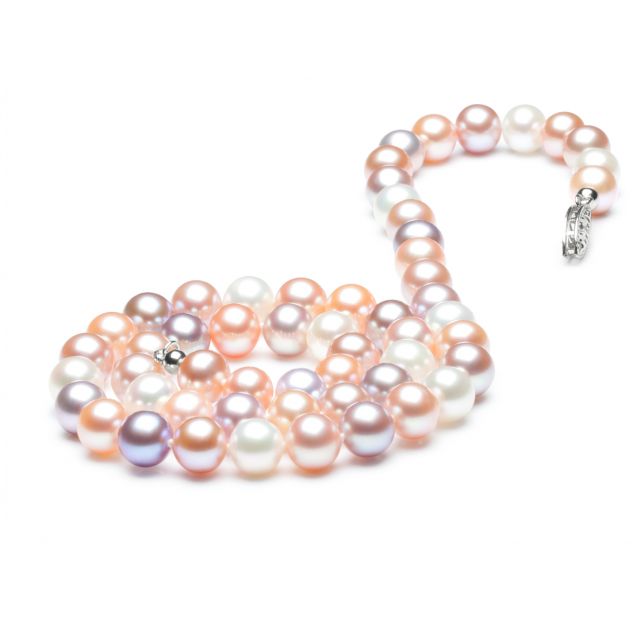 Collier de perles multicolores - Collier perles eau douce - 6.5/7mm