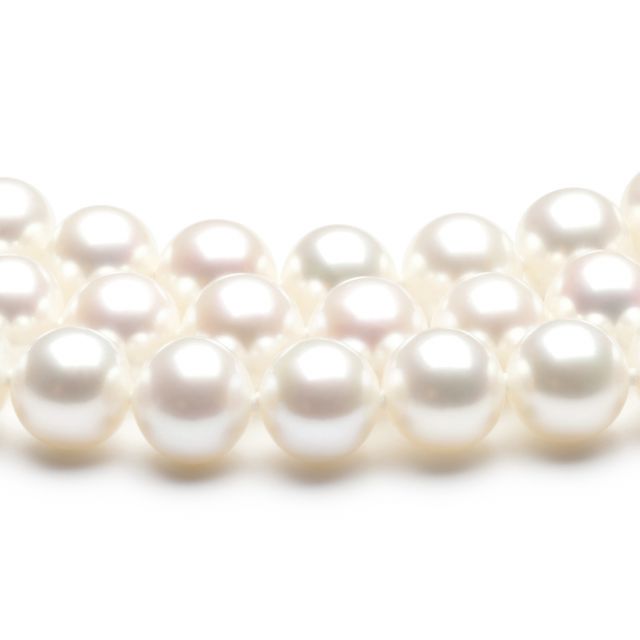 Collier 3 rangs - Collier triple fil perles blanches - 7/7.5mm - AAA