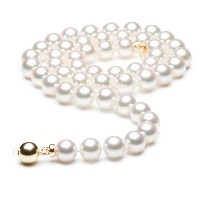 Collier perles Akoya luxe - Perle du Japon qualité GEMME / HANADAMA - 7/7.5mm