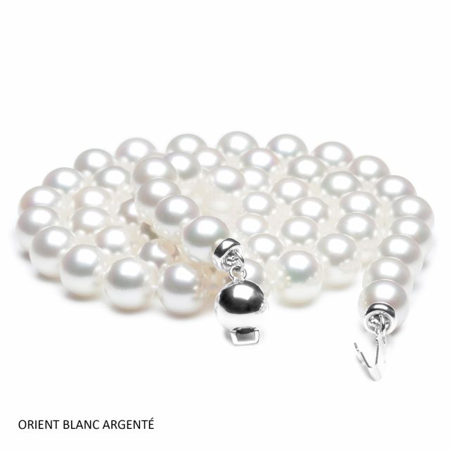 Perle collier - Collier perle blanche de mer - Perles Japon - 6.5/7mm