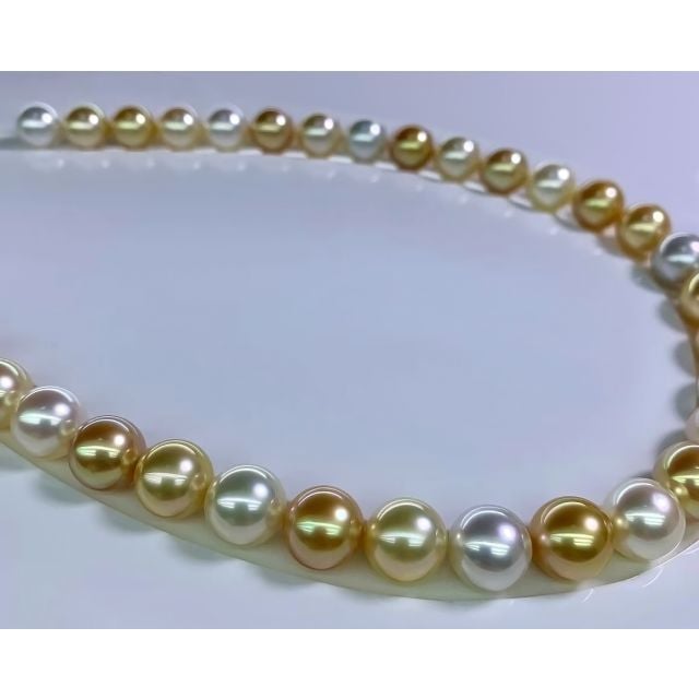 Collier perles des mers du sud multicolores - 11/13mm - AAA