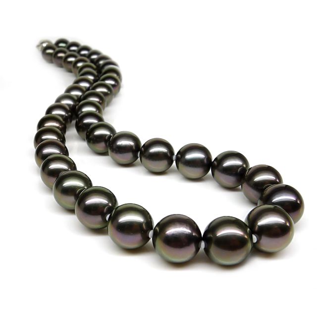 Les perles noires - Collier perles de Tahiti bronzes foncées - 10/12mm