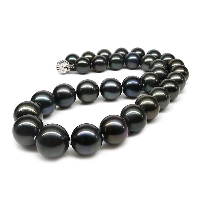 Collier en perles noires de Tahiti - 12/14mm, AAB