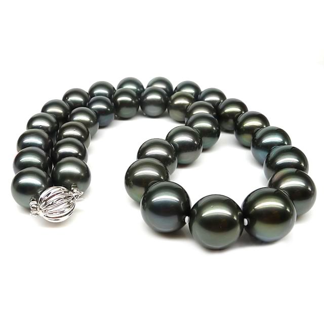 Collier en perles noires de Tahiti - 12/14.5mm, AAB