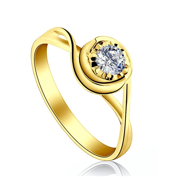 Solitaire bague ensorcelée - Diamant 0.20 carat - Or jaune 750/1000 | Gemperles