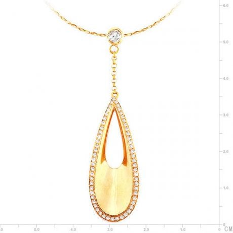 Pendentif Eau - Bijou poétique et créatif en or jaune et diamants