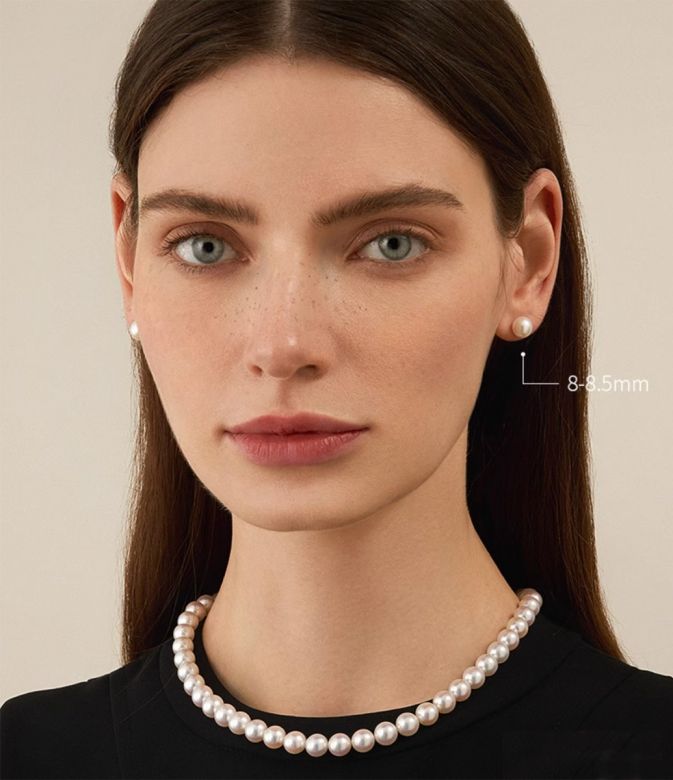 Boucles D'oreilles Or Blanc 18 Carats Avec Perles Akoya 6 Mm - Fixation Papillon - Neuf Avec étiquettes