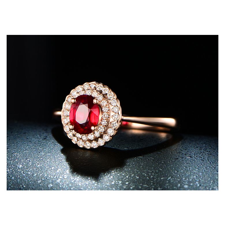 1 rubis, des diamants et de l'or rose : Bague Florali - 6