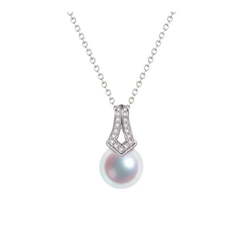 Pendentif et Boucles Michiko. Perles Akoya, Or blanc, diamants - 8