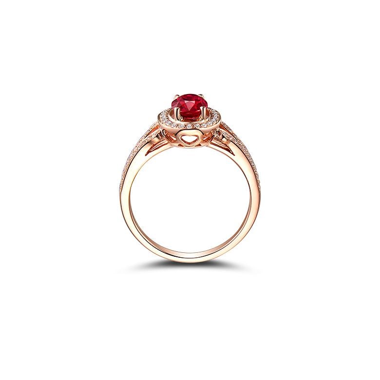 Bague Mogok, rubis de Birmanie.  Or rose et diamants | Mogok - 11