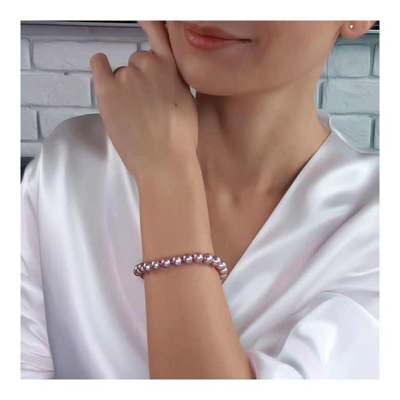 Bracelet Perles de Culture Lavande Eau Douce.  7.5/8mm, AAA - 4