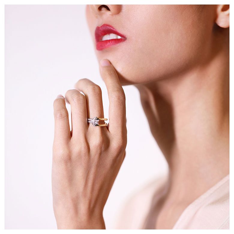 Bague Noeud Marin Or jaune, Diamants | Gemperles - 5