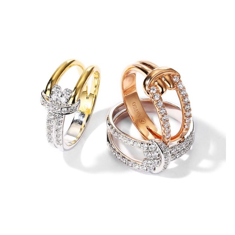 Bague Noeud Marin Or Blanc, Diamants | Gemperles - 6