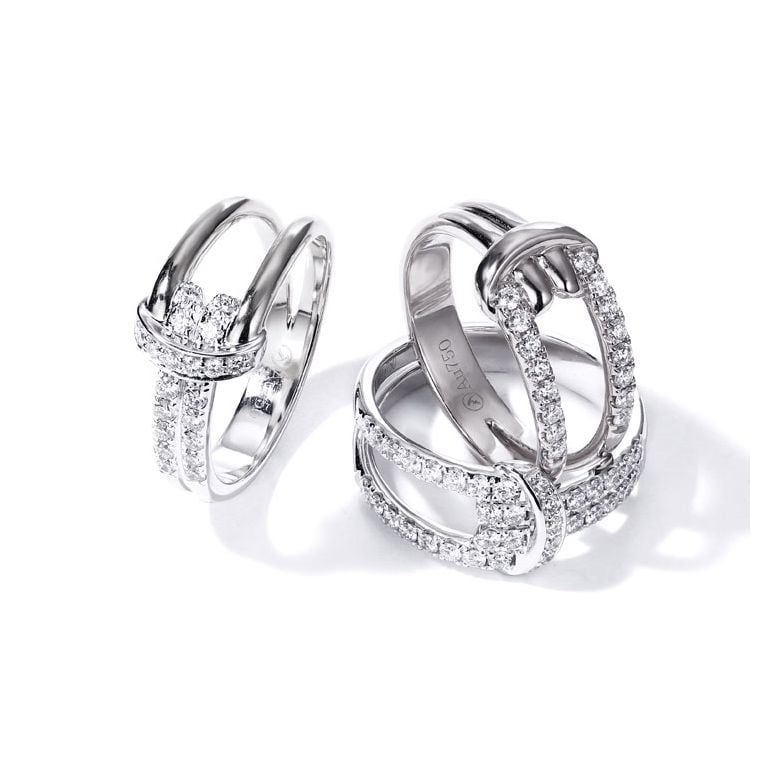 Bague Noeud Marin Or Blanc, Diamants | Gemperles - 1