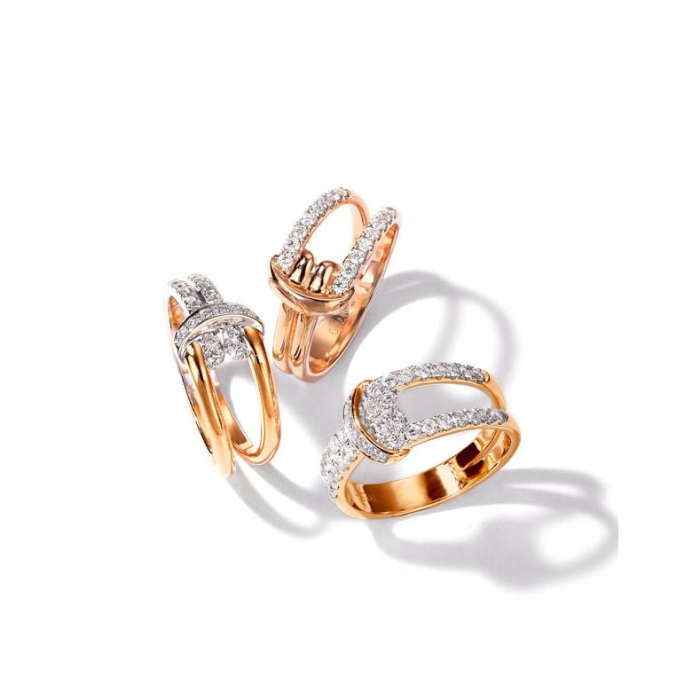 Bague Noeud Marin Or rose, Diamants | Gemperles - 5