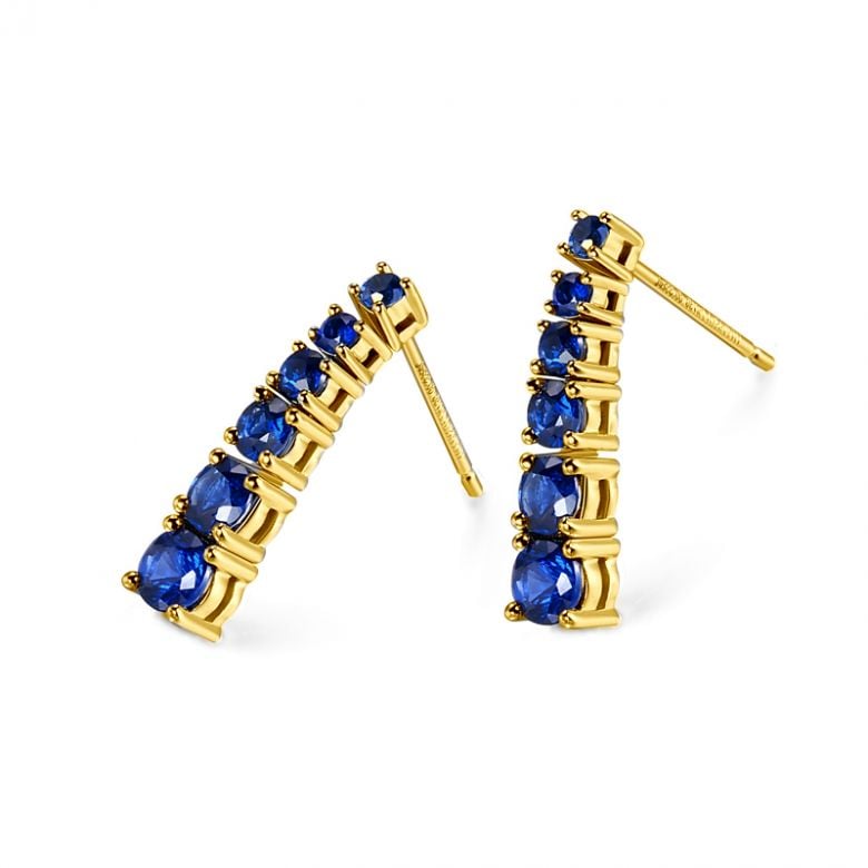 Boucle oreille Montecristo blue - Saphir, or jaune - 3