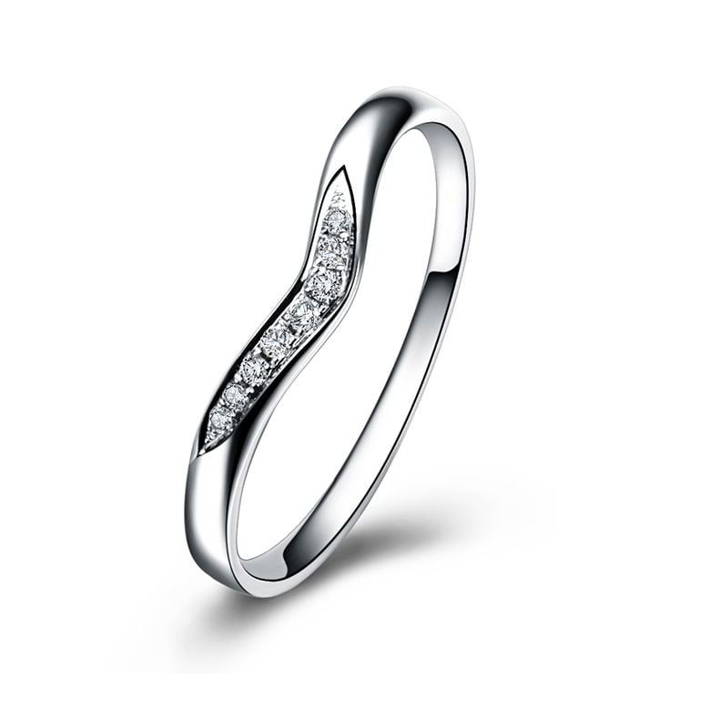 Alliance Ondulée Élysée - En Or Blanc et Diamants Sertis | Gemperles - 1