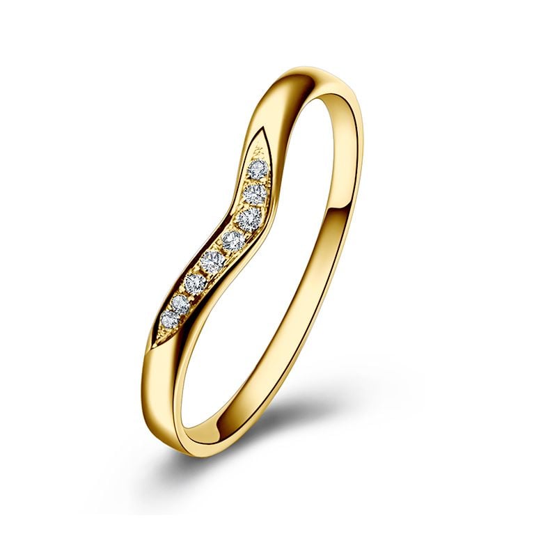 Alliance Ondulée Élysée - En Or Jaune et Diamants Sertis | Gemperles - 1