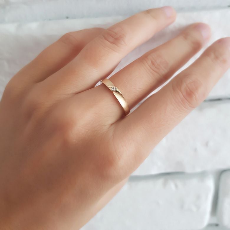 Alliance originale or jaune - Alliance Femme - Diamant - 2