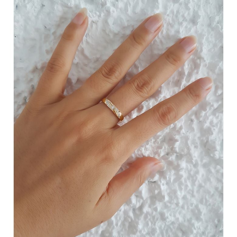 Alliance Étoile - Alliance or jaune diamants - Alliance Femme - 3
