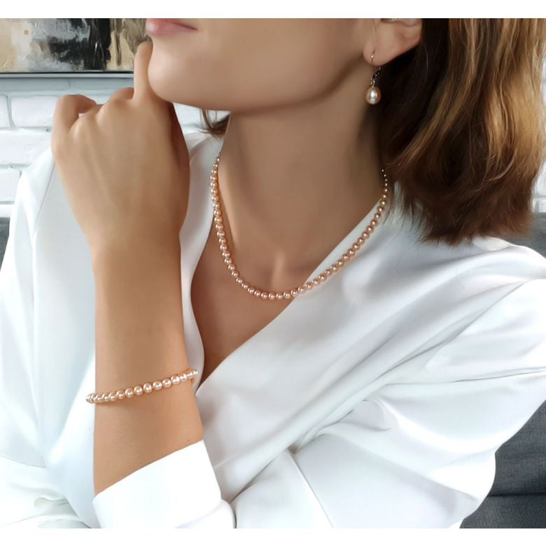 Collier perles eau douce roses - 5/5.5mm - AAA - 2