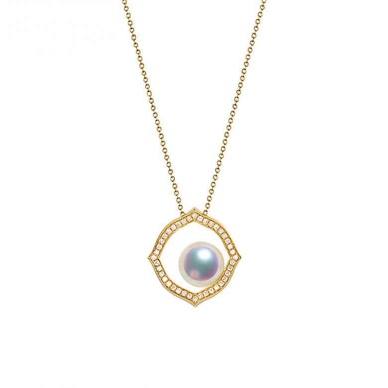 Pendentif or jaune perle culture Akoya, Diamant - Coco Chanel - 1