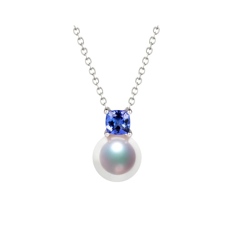 Pendentif Ginza. Mariage saphir et perle Akoya. Or blanc - 3