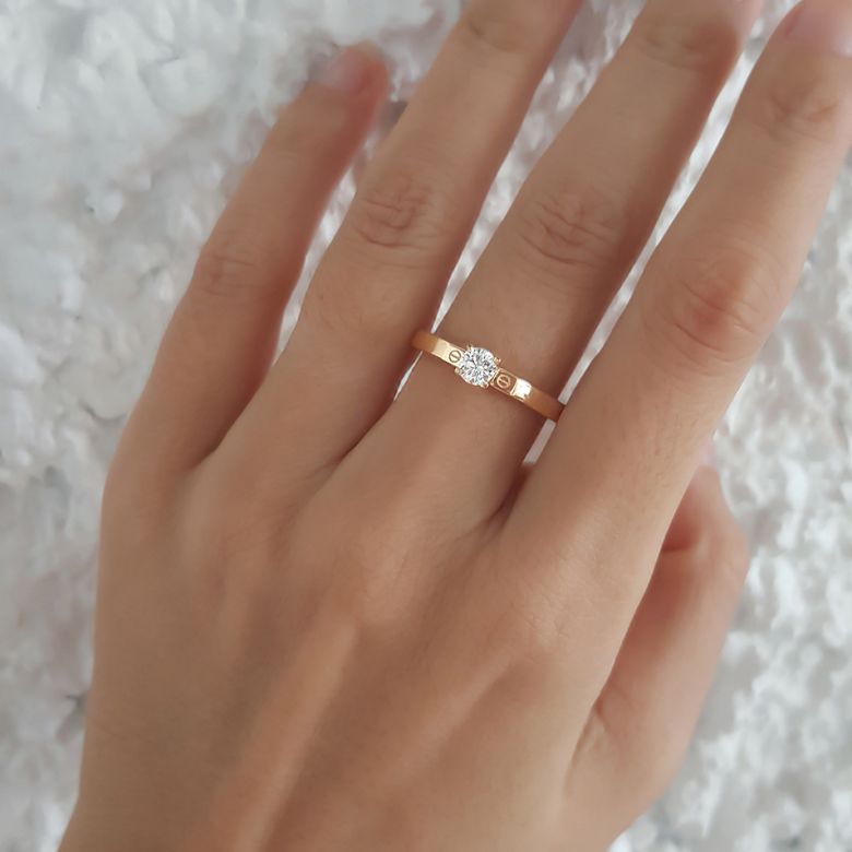 Bague solitaire or jaune - Diamant 0.30ct - 3