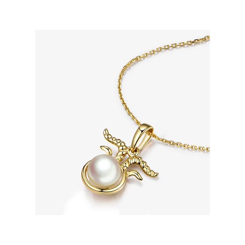 Pendentif Zodiaque. Perle Akoya, Or jaune 18cts - 4