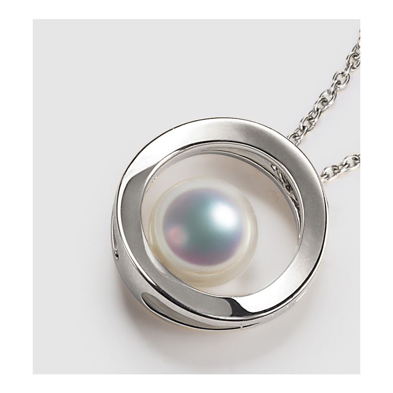 Pendentif perle Akoya - Himiko - Perle du Japon, Or blanc - 3