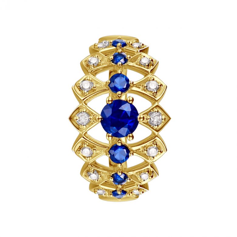 Bague Santa maria novella - Or jaune, saphir bleu & diamant - 6