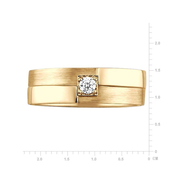Bague Homme. Or jaune polie / brossé. Diamant 0.105ct | Edgar - 2