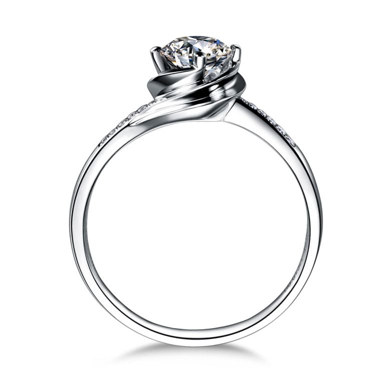 Bague de Fiancailles Rose Vertige - Solitaire Or blanc, Diamants 0.35ct | Gemperles - 4