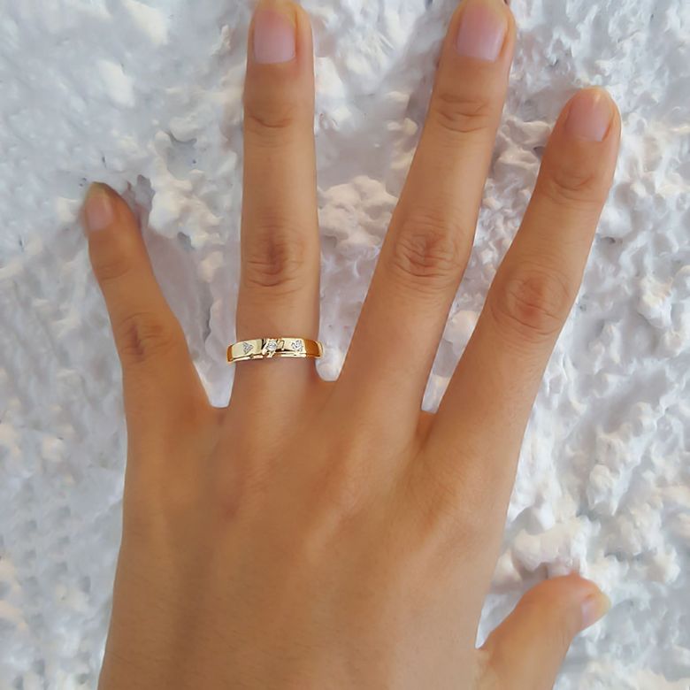 Alliance diamants - Or jaune - Alliance Femme - 3