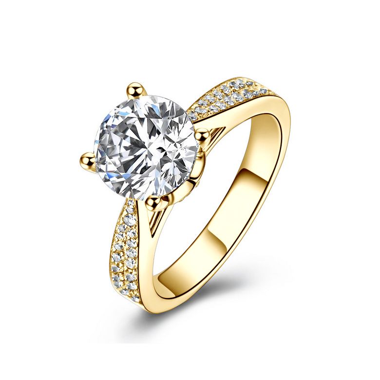 Bague de Fiancaille Lafayette - Solitaire épaulé Or Jaune, Diamant | Gemperles - 2