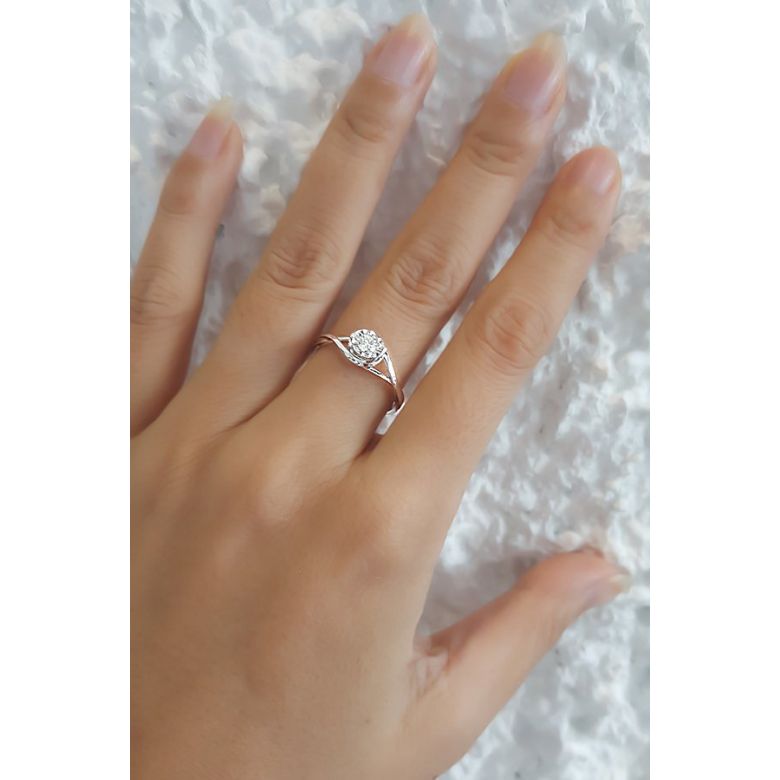 Bague Solitaire Ensorcelé Platine - 5